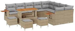 vidaXL Σετ Καναπέ Κήπου 13 pcs μπεζ και ανοιχτό γκρι 110 x 55 x 71 εκ