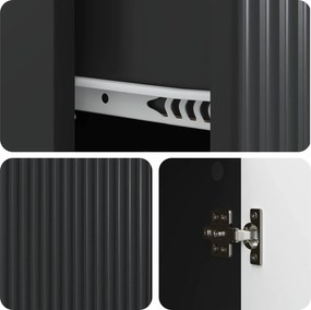 vidaXL Πλαϊνό γραφείο Μαύρο 66 x 34,5 x 90 εκ Επεξεργασμένο Ξύλο