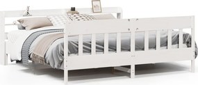 vidaXL Σκελετός Κρεβ. Χωρίς Στρώμα Λευκό 200x200 εκ Μασίφ Πεύκο
