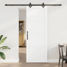 vidaXL Σετ Συρόμενης Πόρτας Χειροκίνητος Λευκό και μαύρο 78 x 211 εκ
