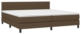 ΚΡΕΒΑΤΙ BOXSPRING ΜΕ ΣΤΡΩΜΑ &amp; LED ΣΚ.ΚΑΦΕ 200X200 ΕΚ ΥΦΑΣΜΑΤΙΝΟ 3133344