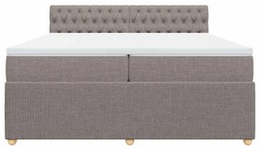 vidaXL Κρεβάτι Boxspring με Στρώμα Taupe 200x200 εκ. Υφασμάτινο