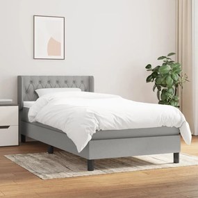 ΚΡΕΒΑΤΙ BOXSPRING ΜΕ ΣΤΡΩΜΑ ΑΝΟΙΧΤΟ ΓΚΡΙ 90X190 ΕΚ. ΥΦΑΣΜΑΤΙΝΟ 3129913