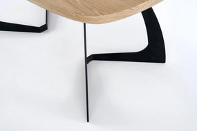 VELDON extension table, color: top - natural oak, legs - black DIOMMI V-CH-VELDON-ST