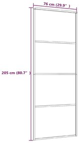 Συρόμενη Πόρτα Μαύρη Αμμοβολή 76 x 205 εκ. Γυαλί ESG/Αλουμίνιο - Μαύρο