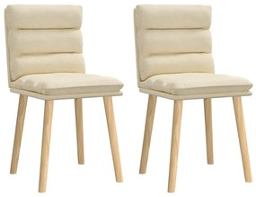 vidaXL Καρέκλες Τραπεζαρίας 2 τεμ. Κρεμ Υφασμάτινες
