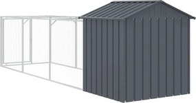 vidaXL Σπιτάκι Σκύλου με Οροφή Ανθρακί 117x405x123 εκ. Γαλβαν. Χάλυβας