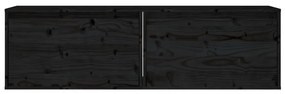 Ντουλάπια Τοίχου 2 τεμ. Μαύρα 60x30x35 εκ από Μασίφ Ξύλο Πεύκου - Μαύρο