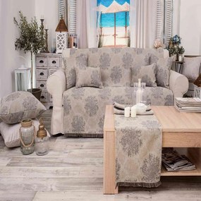 Διακοσμητική Μαξιλαροθήκη Kalkuta 03 Beige Teoran 45X45 Βαμβάκι-Πολυέστερ