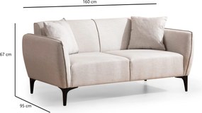 Διθέσιος Καναπές Ζαχαρί (Off White) BELISSIMO 95x160x67