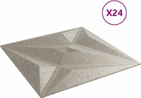 vidaXL Πάνελ τοίχου Αστέρι 24 pcs Αστέρι Μπετόν 50 x 50 cm Φελιζόλ XPS