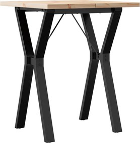 vidaXL Τραπέζι Τραπεζαρίας Πλαίσιο Y Μασίφ Πεύκο/Ατσάλι