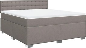 vidaXL Κρεβάτι Boxspring με Στρώμα Taupe 180x200 εκ. Υφασμάτινο