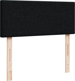 vidaXL Κρεβάτι Boxspring με Στρώμα Μαύρο 120x200 εκ. Υφασμάτινο