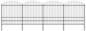 vidaXL Κάγκελα Περίφραξης με Λόγχες Μαύρα (1,75-2) x 6,8 μ. Ατσάλινα