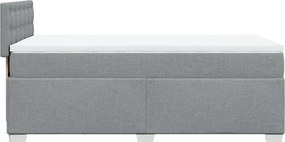 vidaXL Κρεβάτι Boxspring με Στρώμα Ανοιχτό Γκρι 100x200 εκ. Υφασμάτινο