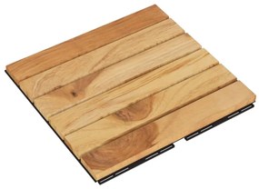 Πλακάκια Deck Κάθετο Σχέδιο 10 τεμ. 30x30 εκ. Μασίφ Ξύλο Teak - Καφέ