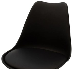 Καρέκλα Caron pakoworld PP μαύρο-φυσικό πόδι - Πολυπροπυλένιο - 127-000010