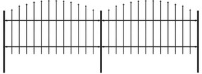 vidaXL Κάγκελα Περίφραξης με Λόγχες Μαύρα (1-1,25) x 3,4 μ. Ατσάλινα