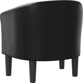 vidaXL Πολυθρόνα Μπάρελ Μαύρη από Συνθετικό Δέρμα