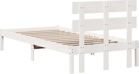 vidaXL Σκελετός Κρεβατιού Λευκό 100 x 200 cm Μασίφ ξύλο πεύκου
