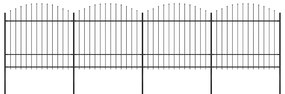vidaXL Κάγκελα Περίφραξης με Λόγχες Μαύρα (1,5-1,75) x 6,8 μ. Ατσάλινα