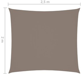 Πανί Σκίασης Ορθογώνιο Taupe 2 x 2,5 μ. από Ύφασμα Oxford - Μπεζ-Γκρι