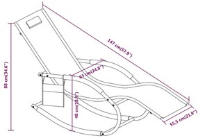 vidaXL Κουνιστές Ξαπλώστρες 2 τεμ. Μαύρες από Ατσάλι / Textilene