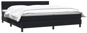 vidaXL Box Spring Κρεβάτι με στρώμα Μαύρο 180x220 cm Βελούδινο