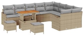 vidaXL Σετ Καναπέ Κήπου 12 pcs Μπεζ συνθετικό ρατάν
