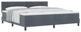 vidaXL Κρεβάτι με Στρώμα Σπαστό Σκούρο Γκρι 200x200 εκ. Βελούδινο