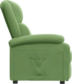 vidaXL Πολυθρόνα Ανακλινόμενη Ανοιχτό Πράσινο Βελούδινη