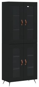 vidaXL Ντουλάπι Μαύρο 69,5x34x180 εκ. από Επεξεργασμένο Ξύλο
