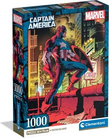 Clementoni Παζλ High Quality Collection Marvel Captain America 1000 τμχ - Compact Box