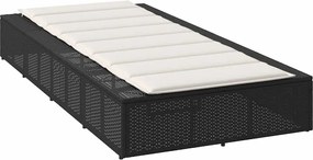vidaXL Ξαπλώστρα με αιωρούμενο μαξιλάρι Μαύρο Poly Rattan