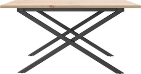 vidaXL Τραπεζάκι Σαλονιού Πλαίσιο Χ 90x90x45εκ Μασίφ Πεύκο/Ατσάλι