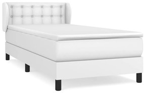 vidaXL Κρεβάτι Boxspring με Στρώμα Λευκό 80 x 200 εκ. Συνθετικό Δέρμα