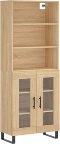 vidaXL Ντουλάπι Sonoma δρυς 69,5 x 34 x 180 εκ. από Επεξεργασμένο Ξύλο