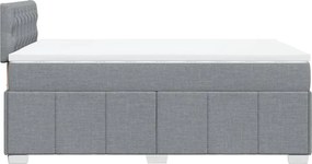 vidaXL Κρεβάτι Boxspring με Στρώμα Ανοιχτό Γκρι 120x190 εκ. Υφασμάτινο