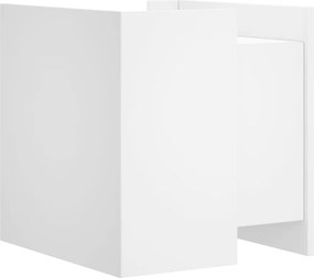 vidaXL Κομοδίνο Λευκό 45x50x50 εκ. από Επεξεργασμένο Ξύλο