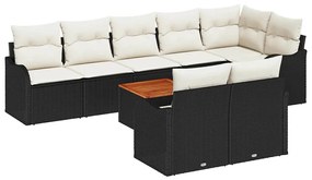 vidaXL Σετ Καναπέ Κήπου 9 pcs Μαύρο Πολυ ράταν