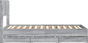 vidaXL Καλάθι με αποθήκη και κεφαλάρι Γκρι Sonoma 90 x 190 cm