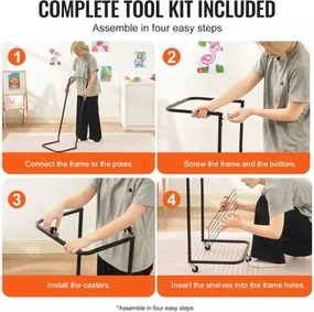 VEVOR Art Drying Rack 25 Removable Shelves Paint Drying Rack With Wheels Black