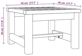 Τραπεζάκι Σαλονιού 45 x 45 x 30 εκ. από Μασίφ Ξύλο Teak - Καφέ