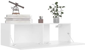 vidaXL Έπιπλο Τηλεόρασης Λευκό 100 x 30 x 30 εκ. από Επεξ. Ξύλο