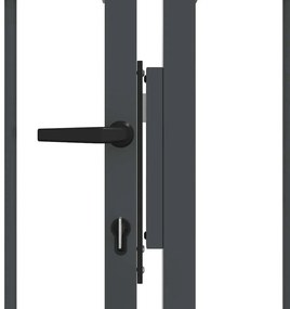 vidaXL Πύλη Φράχτη με Στρογγυλή Κορυφή Γκρι 305 x 100 εκ. Ατσάλι