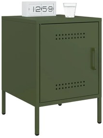 vidaXL Κομοδίνα 2 τεμ. Πράσινο Λαδί 36x39x50,5 εκ. από Χάλυβα