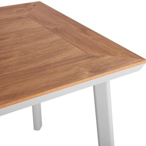 Τραπέζι TABER Αλουμινίου Λευκό με Επιφάνεια Polywood 80x80x72,5Υ εκ. 80x80x72.5 εκ.
