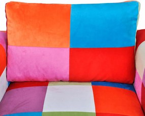 vidaXL Πολυθρόνα Cube με Σχέδιο Patchwork και Πόδια Χρωμίου Υφασμάτινη