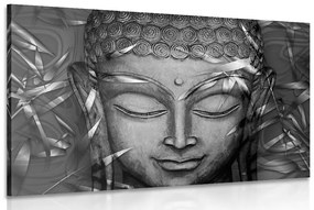 Εικόνα ενός χαμογελαστού Βούδα σε ασπρόμαυρο - 120x80